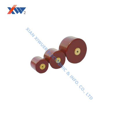 High Voltage Ceramic Doorknob Capacitor with Partial Discharge <5PC at 20kV, Temperature Coefficient -4700 ±1000 ppm/°C, and Storage Temperature -25°C to +85°C